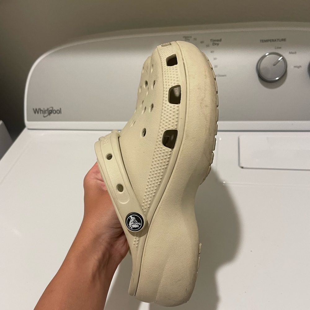 Beige Croc Platforms